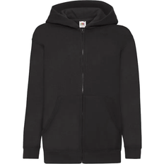 Fruit of the Loom Kid's Hooded Sweatshirt Jacket - Black