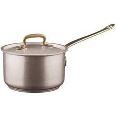 Gold Sauce Pans Sambonet Vintage 1965 with lid 1.47 L 16 cm