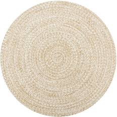 Multicolore Tappeti vidaXL Jute Bianco, Naturale 120cm