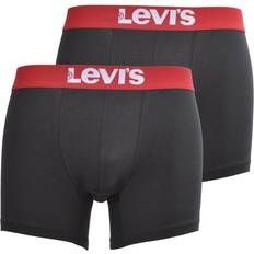 Levi's Solid Basic Boxer Briefs 2-pack - Black/Red