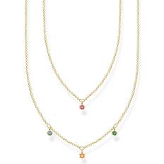 Corundum Halsband Thomas Sabo Charm Club Double Necklace - Gold/Multicolour