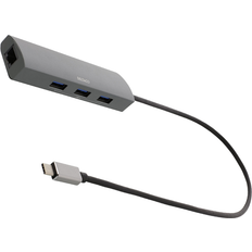 Usb 3 hub rj45 Deltaco USB C-RJ45/USB A Adapter