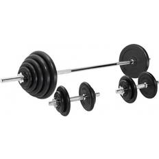 Vægtstangsæt på tilbud Gorilla Sports Barbell & Dumbbells Set 100kg