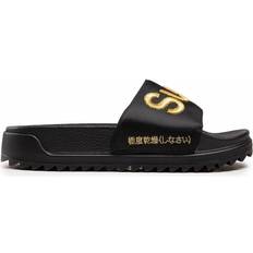 Dame - Tekstil Slippers Superdry Satin Flatform - Black/Gold