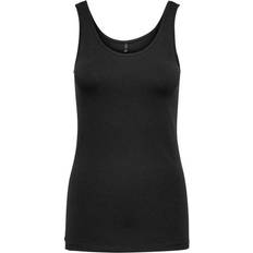 Elastan / Lycra / Spandex Singleter Only Basic Tank Top - Black