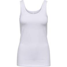 Elastane/Lycra/Spandex - Women Tank Tops Only Basic Tank Top - White