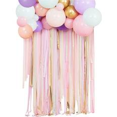 Ginger Ray Decor Pastel Streamer and Balloon Party Backdrop