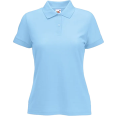 Women - XS Polo Shirts Fruit of the Loom Ladies 65/35 Polo Shirt - Sky Blue