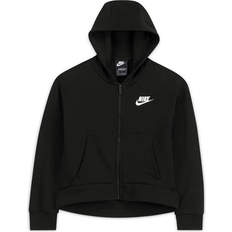 Elastan Hettegensere Nike Older Kid's Sportswear Club Fleece Full Zip Hoodie - Black/White (DC7118-010)