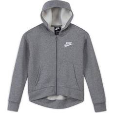 Nike hoodie kinder Nike Big Kid's Sportswear Club Fleece Full Zip Hoodie - Carbon Heather/White (DC7118-091)