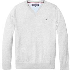 Tommy Hilfiger Organic Cotton V Neck Jumper - Grey Heather (KB0KB03978-004)