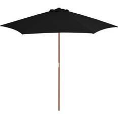 Bleu Parasols vidaXL Parasol d'Extérieur Avec Mât en Bois 270 cm Anthracite Jardin Plage Terrasse 270cm