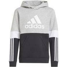 adidas Boy's Colorblock Hoodie - Black/Medium Grey Heather/White (GS8883)