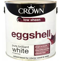 Crown Metal Paint - White Crown Eggshell Metal Paint, Wood Paint Pure Brilliant White 0.75L