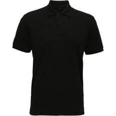 ASQUITH & FOX Super Smooth Knit Polo Shirt - Black