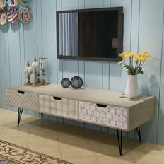 Retractable Drawers Benches vidaXL Bench with 3 Drawers TV Bench 120x36cm