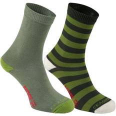 Stripes Underwear Craghoppers Kids Nosilife Travel Twin Pack - Dark Khaki/Spiced Lime (CKH003-2NY)