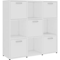 vidaXL Chipboard 802936 High Gloss White Estantería de libros 90cm