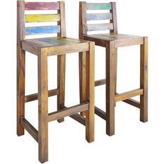 Footrest Chairs vidaXL Solid Recycled Wood 2-pack Bar Stool 106cm 2pcs