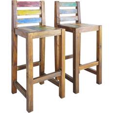 vidaXL Solid Recycled Wood 2-pack Barstol 106cm 2stk