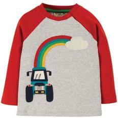 0-1 kk T-paidat Frugi Henry Raglan Top - Grey Marl/Tractor