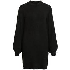 Strickkleider Object Collector's Item Eve Nonsia Ballon Sleeved Knitted Dress - Black