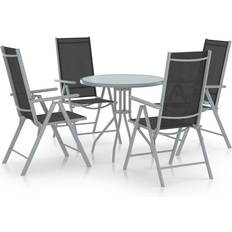 Argent Ensembles repas de patio vidaXL 3070657 Ensemble repas de patio, 1 Table incluse 4 Chaises