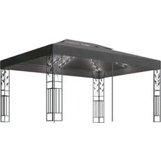 vidaXL Gazebo with Double Roof and String Lights