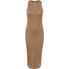 Vero Moda Tight Fit Midi Dress - Brown/Tigers Eye