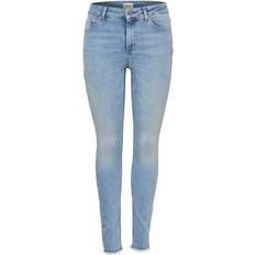 Only Blush Mid Ankle Skinny Fit Jeans - Blue/Light Blue Denim