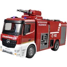 1200 mAh Voitures RC Amewi 22503 Mercedes Benz Feuerwehr-Löschfahrzeug Lizenzfahrzeug 1:18 Camion RC 100% RtR avec accu et câble de charge