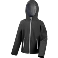 Solid Colors Shell Jackets Children's Clothing Result Kid's Core Hooded Softshell Jacket - Black/Grey