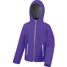 Reflectors Shell Jackets Children's Clothing Result Kid's Core Hooded Softshell Jacket - Purple/Grey