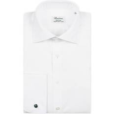 Stenströms Herre Skjorter Stenströms Fitted Body Double Shirt - Cuff White