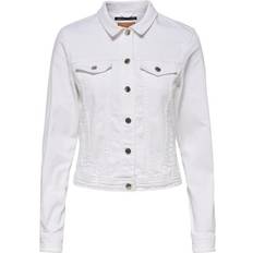 Only Tia Life Short Denim Jacket - White