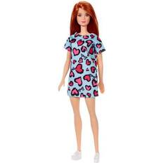 Barbie Basic Doll Red Hair & Blue Heart Dress