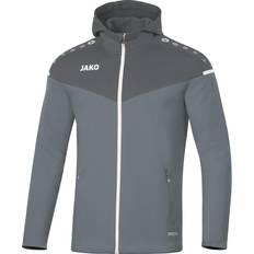 Grau Oberbekleidung JAKO Champ 2.0 Hooded Jacket Unisex - Stone Gray/Anthra Light