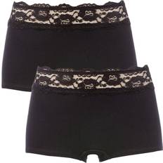 Trofé Boxers & Hotpants Trosor Trofé Lace Trimmed Boxer Briefs 2-pack - Black