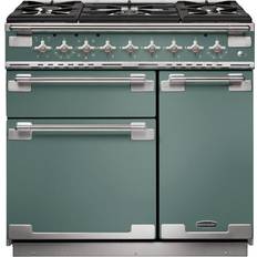 90cm - Green Gas Cookers Rangemaster ELS90DFFMG/ Elise 90cm Dual Fuel Mineral Green