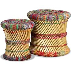 Bamboo Stools vidaXL - Seating Stool 37cm 2pcs