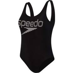 Speedo Stripe Logo Deep U-Back - White/Black