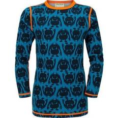 Vossatassar Barnkläder Vossatassar Monster Print Wool Sweater - Ocean