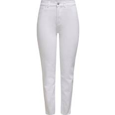 Only Curvy High Waist Trousers - White