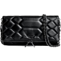 Dual Shoulder Straps Crossbody Bags Zadig & Voltaire Rock Mat XL Scale Clutch - Black