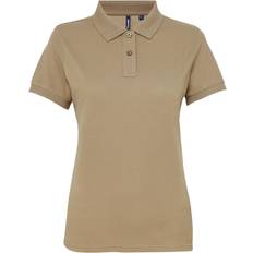 ASQUITH & FOX Women's Short Sleeve Performance Blend Polo Shirt - Khaki