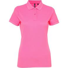 ASQUITH & FOX Women's Short Sleeve Performance Blend Polo Shirt - Neon Pink