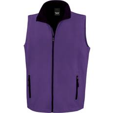 Herre - Slim Vester Result Printable Softshell Bodywarmer - Purple/Black