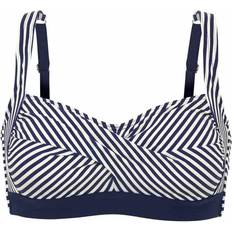 Polyamide Hauts de bikini Abecita Brighton Twisted Soft Bikini Bra - Navy Blue/White