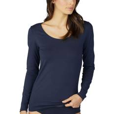 Mey Cotton Pure Long-Sleeved T-shirt - Night Blue