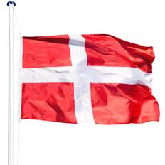 Argento Aste per bandiera tectake Denmark Flagpole 5.6m